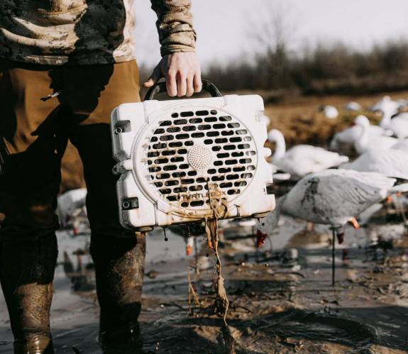 Turtlebox field edition speaker in the marsh